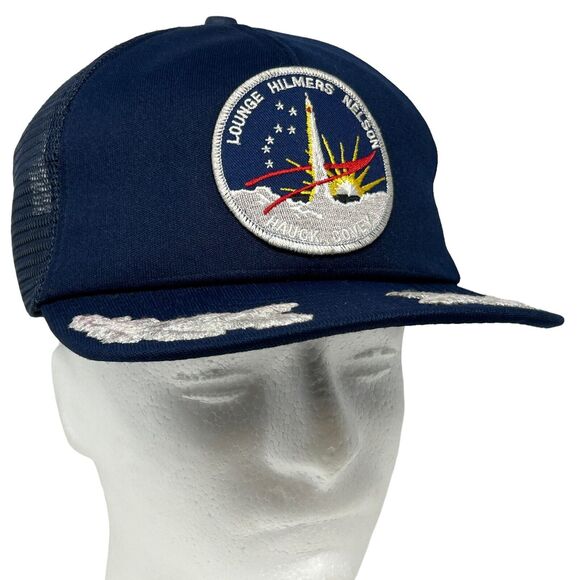 Vintage NASA Space Shuttle STS-26 Trucker Hat Baseball Cap Blue Discovery Mesh - Picture 1 of 10